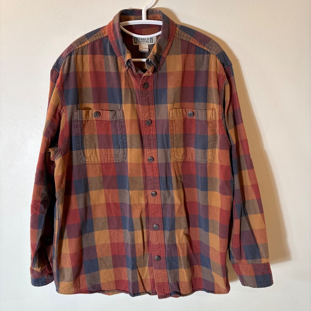 Duluth Trading Co Mens Free Swingin' Flannel Shirt Size‎ Large